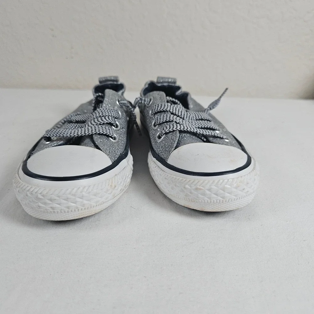 Converse Chuck Taylor All Star Shoreline Silver Metallic Slip On Kids 11 658587F